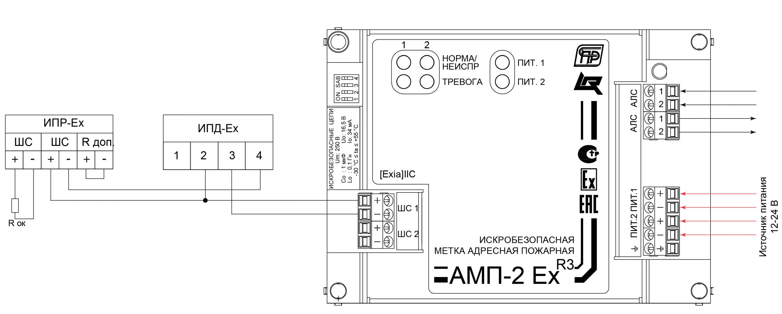 АМП-2 Ex протокол R3 адресная метка
